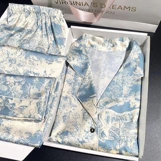 Novo Estilo de Roupas de Seda para Casa, Pijamas Femininos, Conjunto de Mulheres 2024 Estilo Influenciador, Inverno, Tam em Oferta na Shopee