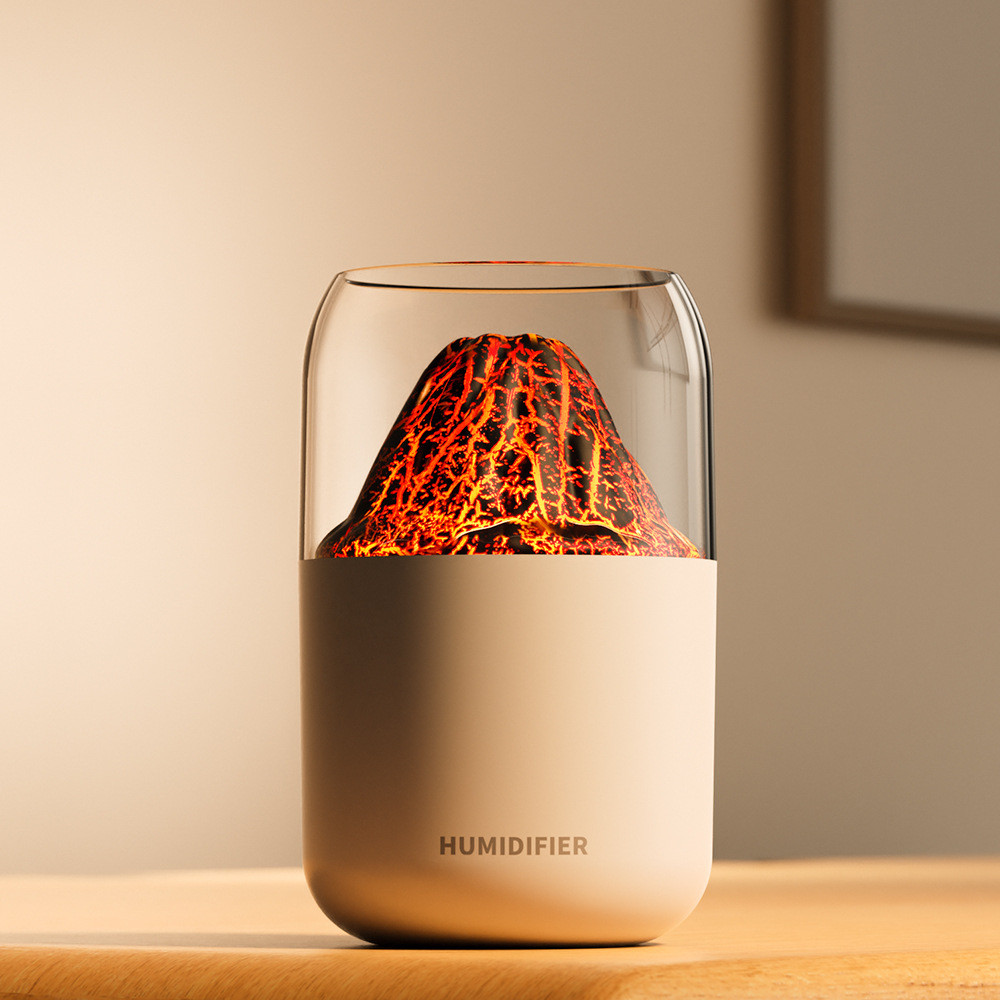Umidificador Perfumado Volcano Moon Umidificador USB 300ML Luz LED Ajustável