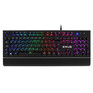 Teclado Mecânico Gamer Full Size Led RGB Customizáveis Anti-ghosting Switche Red Vermelho Evus TC-08B Blackout