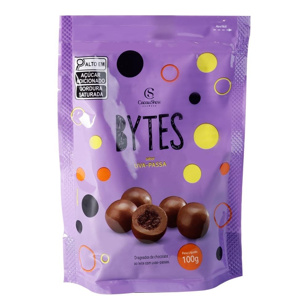 Bytes Chocolate Ao Leite Passas 100G Cacau Show