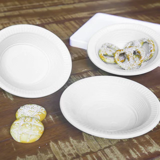 Prato Descartável Fundo Resistente 21cm Refeição Churrasco Branco 100 un