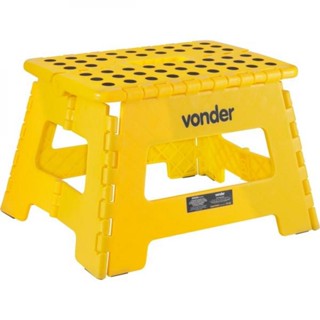 Banqueta plástica dobrável amarela - Vonder