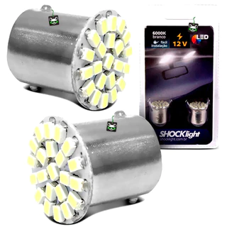 Kit Lâmpada Led 1 Polo 1156 12V Branco Luz Ré Teto Traseira