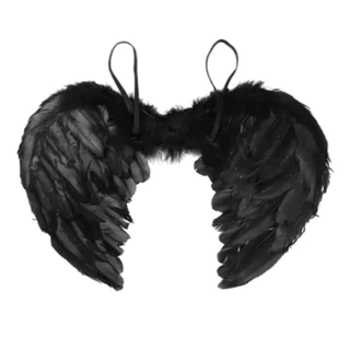 Asa Anjo Negro Cupido Fantasia Halloween Malévola Carnaval