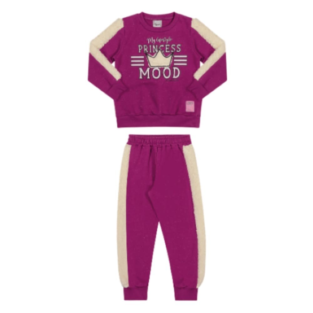 Conjunto Menina Angerô em Moletom Peluciado com Pelo Teddy | Shopee Brasil