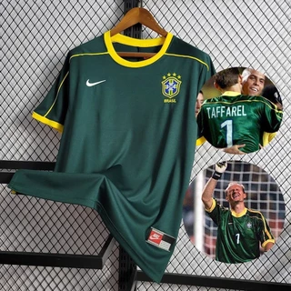199998 Retro Brasil Camisa Goalkeeper Nome Número Personalizado Camiseta De Futebol YAOJ VC1H PVBA