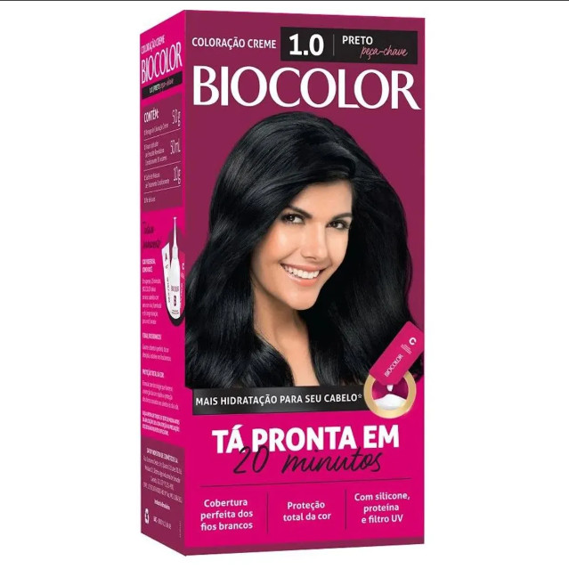 Tintura de Cabelo Biocolor 1.0 Preto | Shopee Brasil