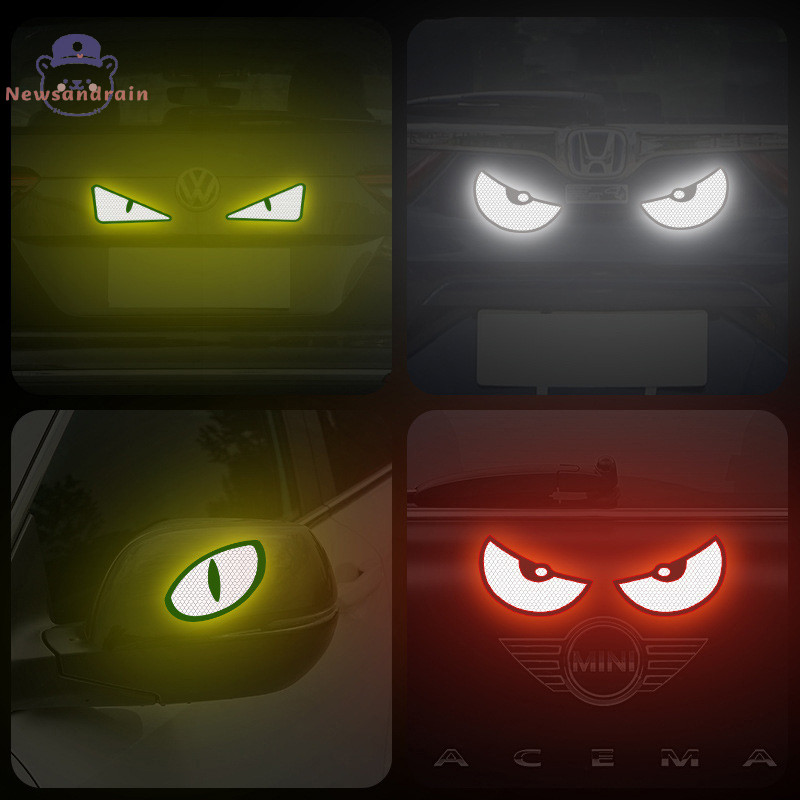 Novo Estilo De Carro De Olhos De Areia E Decalque De Carroceria De Automóveis Cobertura De Arranhões Para Adesivo Refletivo De Monstros De Combustível