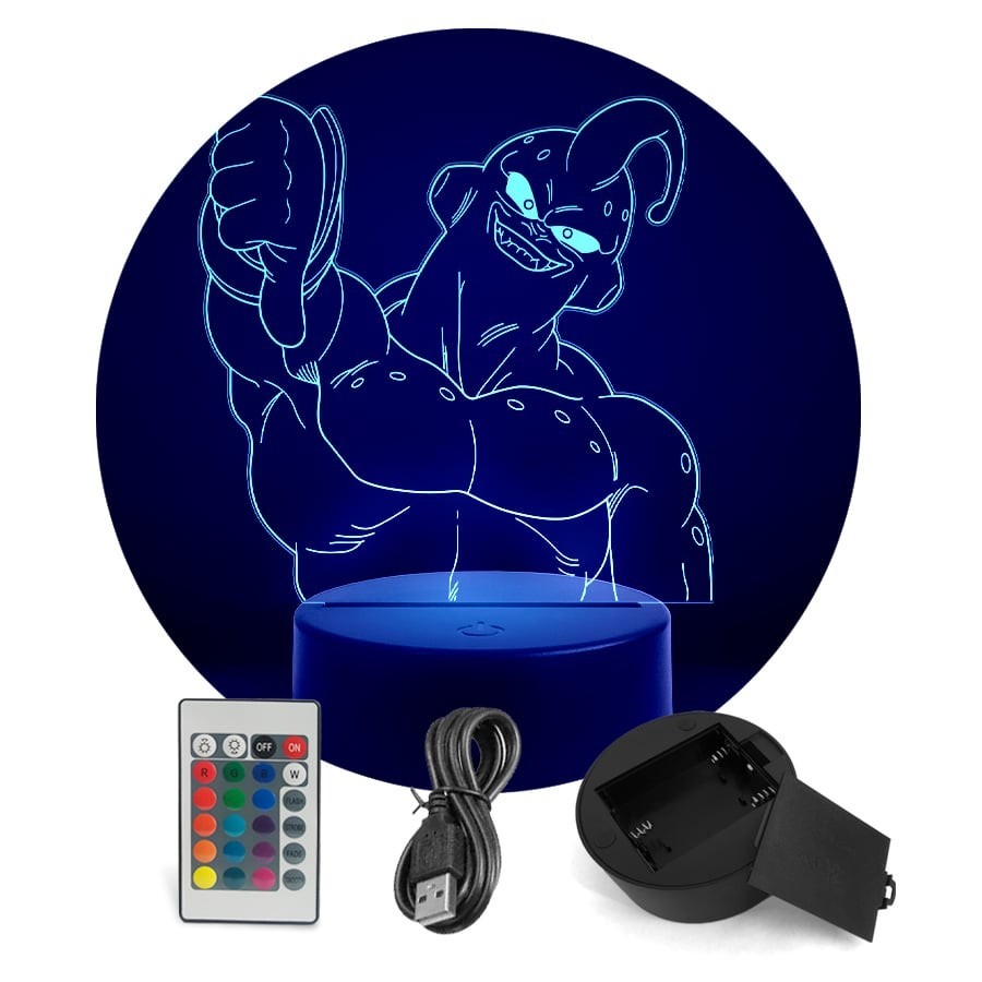 Luminária Abajur Dragon Ball Majin Boo Madimbu RGB Controle | Shopee Brasil