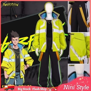 Anime Cyberpunk Edgerunners David Martinez Cosplay Traje para Homens Adultos Calças Jaqueta Colar Set Halloween Party Clothes