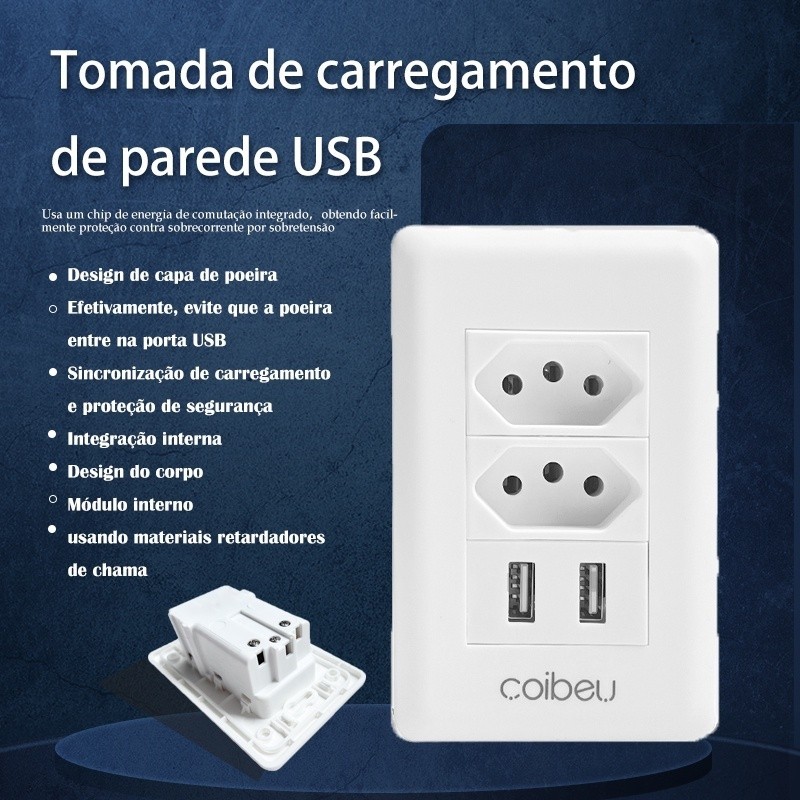 Tomada Usb De Parede Carregador Turbo Para Celular e tablet.