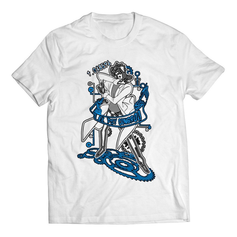 Camiseta Anime Steins Gate Retro Masculina Estampada Com Animes e Mangás 2024 Camisa Serie e Filmes Branca 100 poliéster