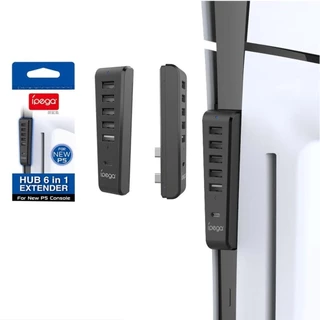 HUB Alta Velocidade Extensão 5 USB 2.0 e 1 Tipo-C Ps5 SLIM