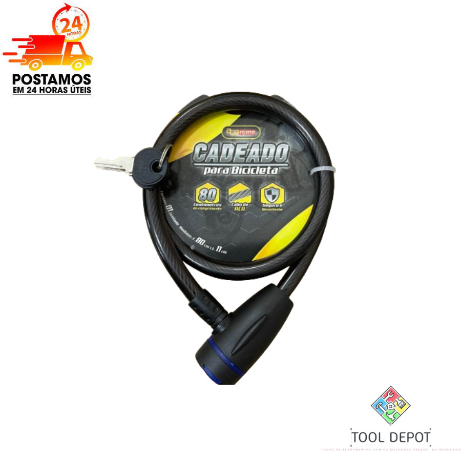 Cadeado de para moto - capacete - bicicleta 80cm x 11mm com cabo de aço reforçado
