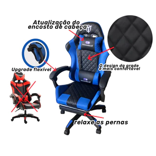 Cadeira Gamer Ergonômica Com Apoio Para Os Pés Cadeira Gamer Com Apoio de pes Reclinável Ergonômica
