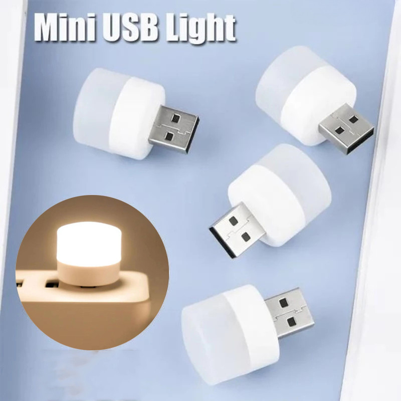 Mini Lâmpada Noturna USB Luz Branca Quente Proteção Dos Olhos De Leitura Do Livro Plug Computador Móvel Carregamento De Energia LED