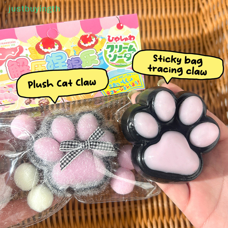 Set De 2 Juguetes Squishy Garras De Gato Gigantes – Tofu Fufu Plus De 15x14x5 Cm, Extra Suaves, Alivian Estrés, Varios Colores, TPR Premium