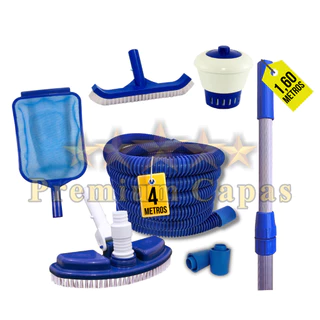 Kit Limpeza Para Piscina Inflável Cabo 1,60m - Mangueira 4m