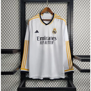 23-24 Real Madrid Home Manga Longa Tailândia Edição 1 : 1 Camiseta De Futebol De Alta Qualidade