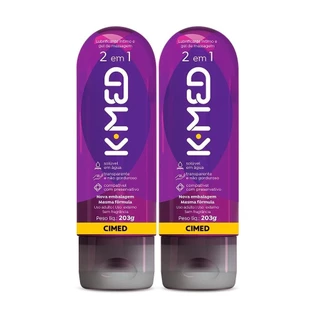 Kit c/ 2 unidades Gel Lubrificante Íntimo K-med 2 Em 1 200ml