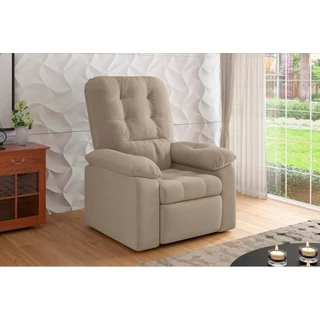 Poltrona Estoril Retrátil e Reclinável Suede Capuccino - XFlex Sofás