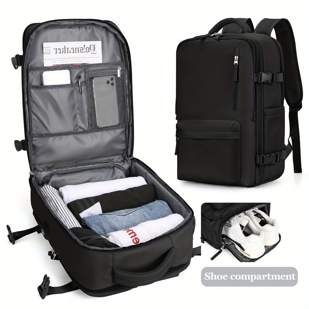 Mochila De Grande capacidade Viagem Feminina Multifuncional Impermeável Reforçada Expansível Para Trilha Esportiva