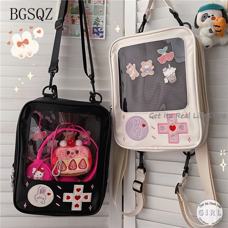 Moda bonito claro Kawaii Ita saco mochila jogo máquina transparente estilo japonês ombro saco BH564