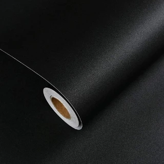 Papel De Parede Adesivo Preto Fosco para Envelopamento Lavável 5 M X 45 Cm