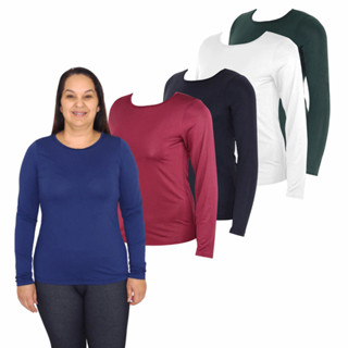Kit 5 Blusas Térmica Feminina Manga Longa com Proteção Solar UV Plus Size