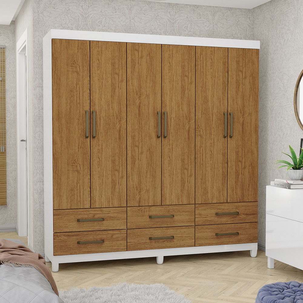 Guarda Roupa D22 6 Portas 6 Gavetas Com Pés Carioca Móveis