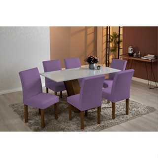 Kit 6 Capas De Cadeira Jantar Malha Gel Decoração