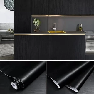 Papel de Parede Estilo Madeira Preta com Textura Adesivos Impermeável Revestimento Móveis e Paredes