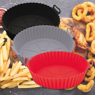 Kit 3 Forma de Forro para Air Fryer De Silicone Reutilizável Antiaderente Lavavel Lavar