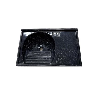 Tanque Sintetico Bancada Balcao Lavanderia 79cm Preto Rorato