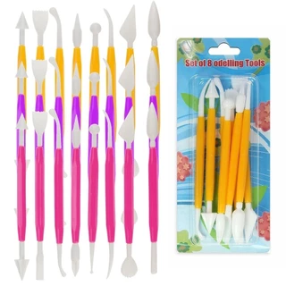 Kit Estecas Modeladoras Boleador 8 Peças Biscuit Pasta Americana Confeitaria