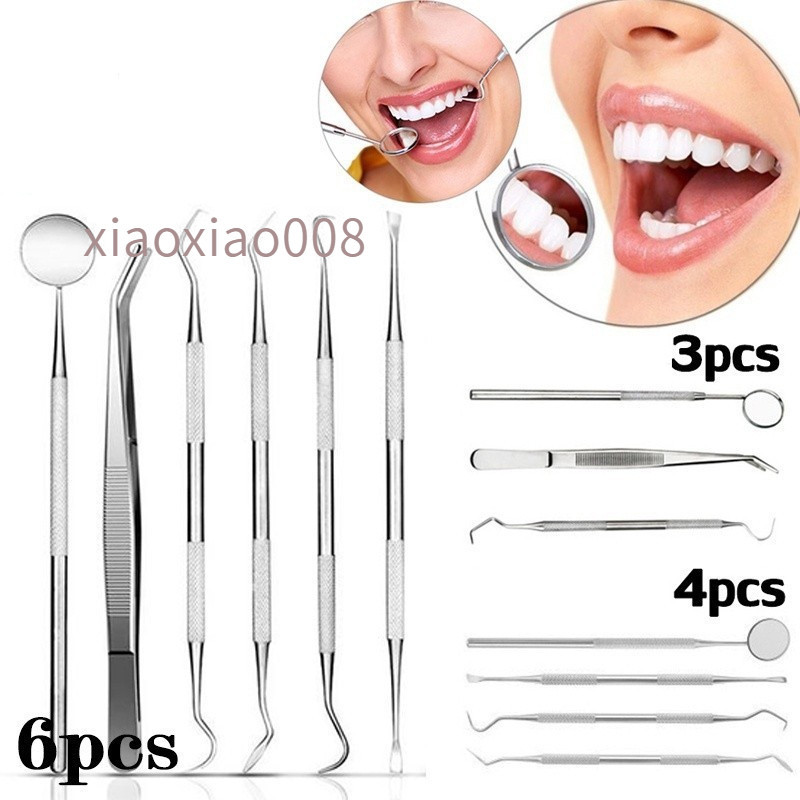 Conjunto De Ferramentas De Higiene Dentária De Aço Inoxidável Limpeza Kit Oral Raspador Dentário De Tártaro Removedor De Placa De Cálculo