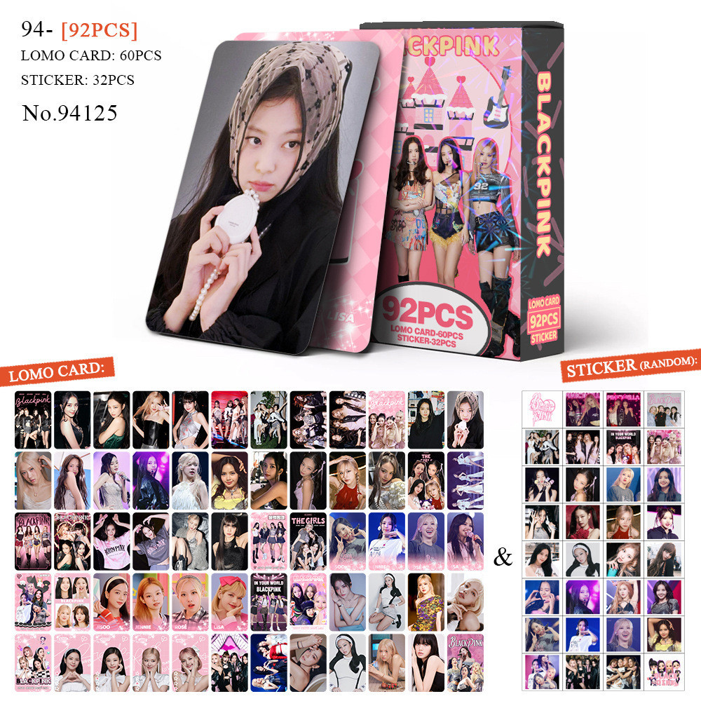 KPOP 92pcs/box BLACKPINK Photocard LIASA JENNIE JISOO ROSE Álbum