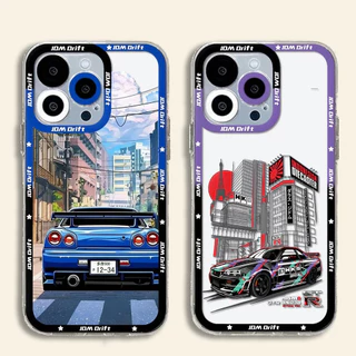 Anime Tóquio JDM Drift Capa De Celular Esportiva Para iPhone 15 11 13 12 14 Pro Max XS X XR 7 8 14 15 Plus SE 2020 12 13 Mini Olhos De Anjo Flexível Transparente