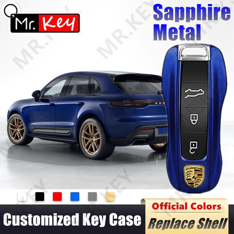 【 Mr.Key 】 Blue Chave De Substituição Porsche Para Macan Boxster Panamera Carrera Taycan Cayman Cayenne 911 Carcaça Da Tampa Caixa