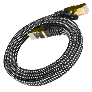 Cabo Para Internet Anti Travamento Cat8 Linha Premium Flat Cabo Resistente Revestido em Nylon 1 Metro Ideal Para Gamers e Streamers - PCF8012