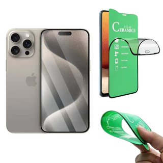 Película Protetora Cerâmica HD Transparente 9D iPhone 15 Pro Max