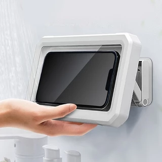 Suporte para telefone de chuveiro à prova d'água, Retráctil Rotativo à prova d' água Telefone preguiçoso, Tela de toque Anti-embaciamento Suporte para telefone de parede para banheira de chuveiro Espelho de banheiro