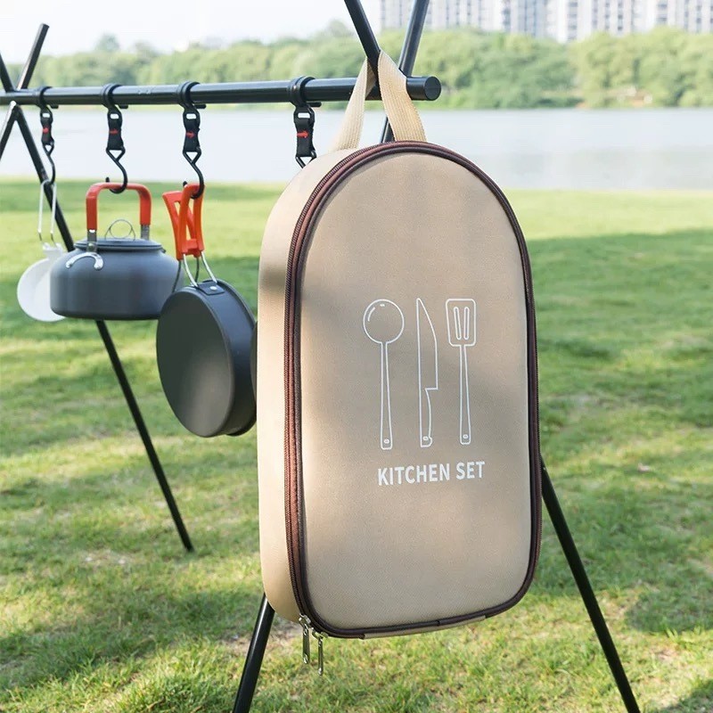 Novo - kit/ 8Pçs Conjunto de Utensílios Aço Inoxidável Cozinha Camping