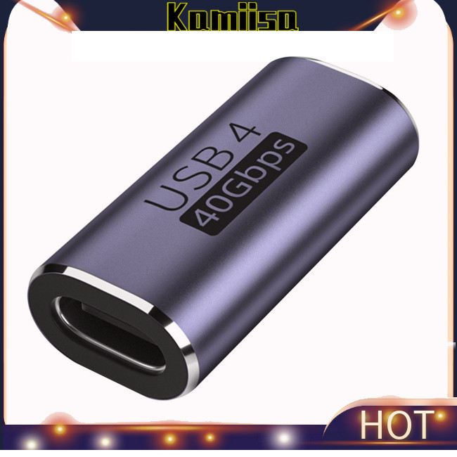 Adaptador Kami Tipo C 4.0 Fêmea Para Conversor 40gbps Pd100w Conector De Carregamento Rápido Thunderbolt 4 Notebook