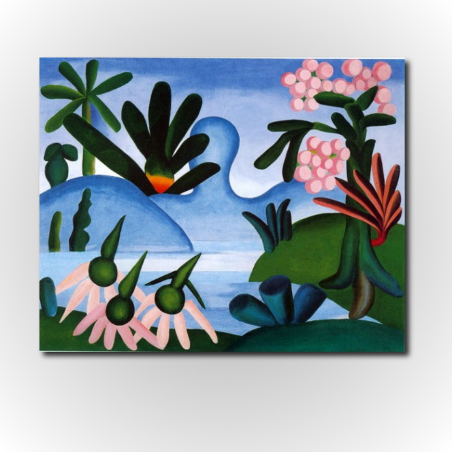 Quadro Tarsila do Amaral o Lago 1928 Obra de Arte Moderna em Tela ...