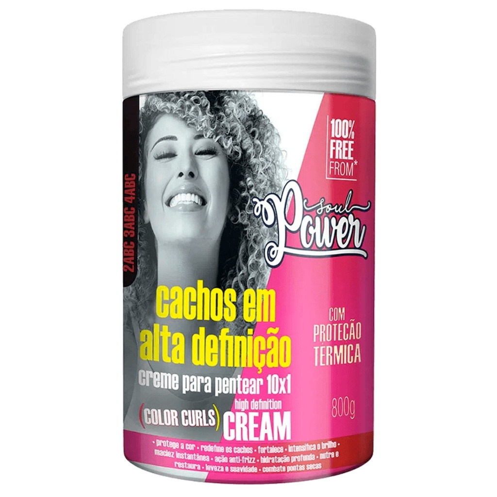 Creme De Pentear Color Curls Soul Power 1 Reabilitação Para Cabelos Coloridos Ou Descoloridos 800g