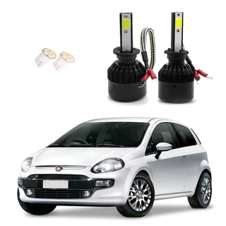 Kit Lâmpadas Led Tech One 8000k Azulado Farol Milha Fiat Punto 2008 2009 2010 2011 2012 2013 2014 2015 2016 2017