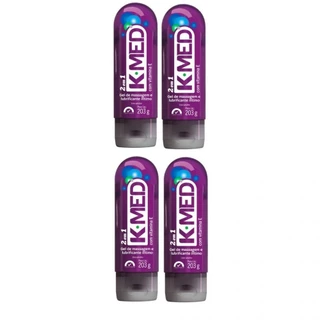 Kit com 4 Kmed 2 em 1 Lubrificante Íntimo Cimed 200ml Gel Massagem Prazer Sexual em Oferta na Shopee