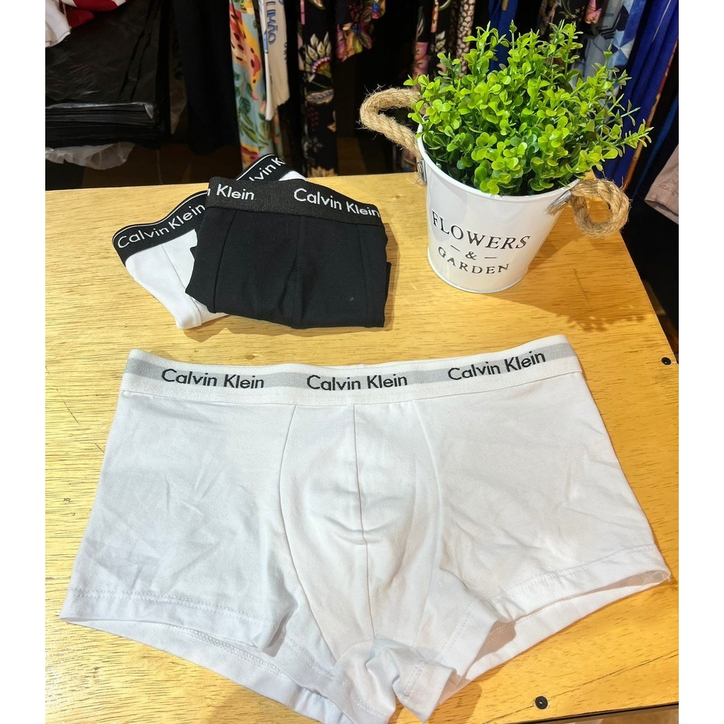 Kit Cueca Boxer Calvin Klein Trunk Branca- 3 Peças