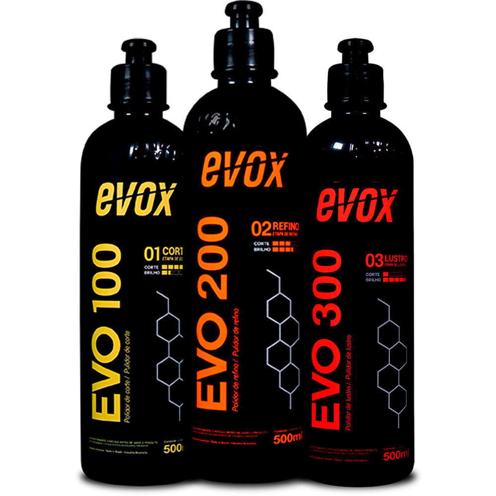 Kit Polidores Evo100 Corte Evo200 Refino Evo300 Lustro